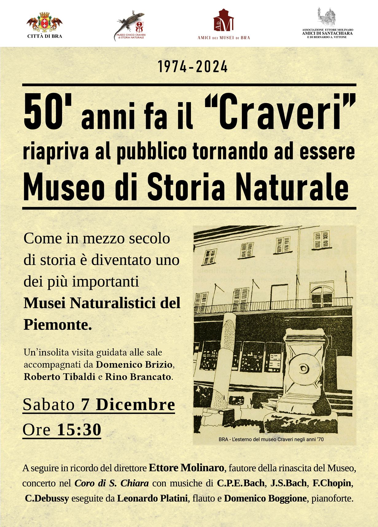 1974 – 2024: si festeggiano i 50 anni dalla riapertura del Museo Craveri di Bra