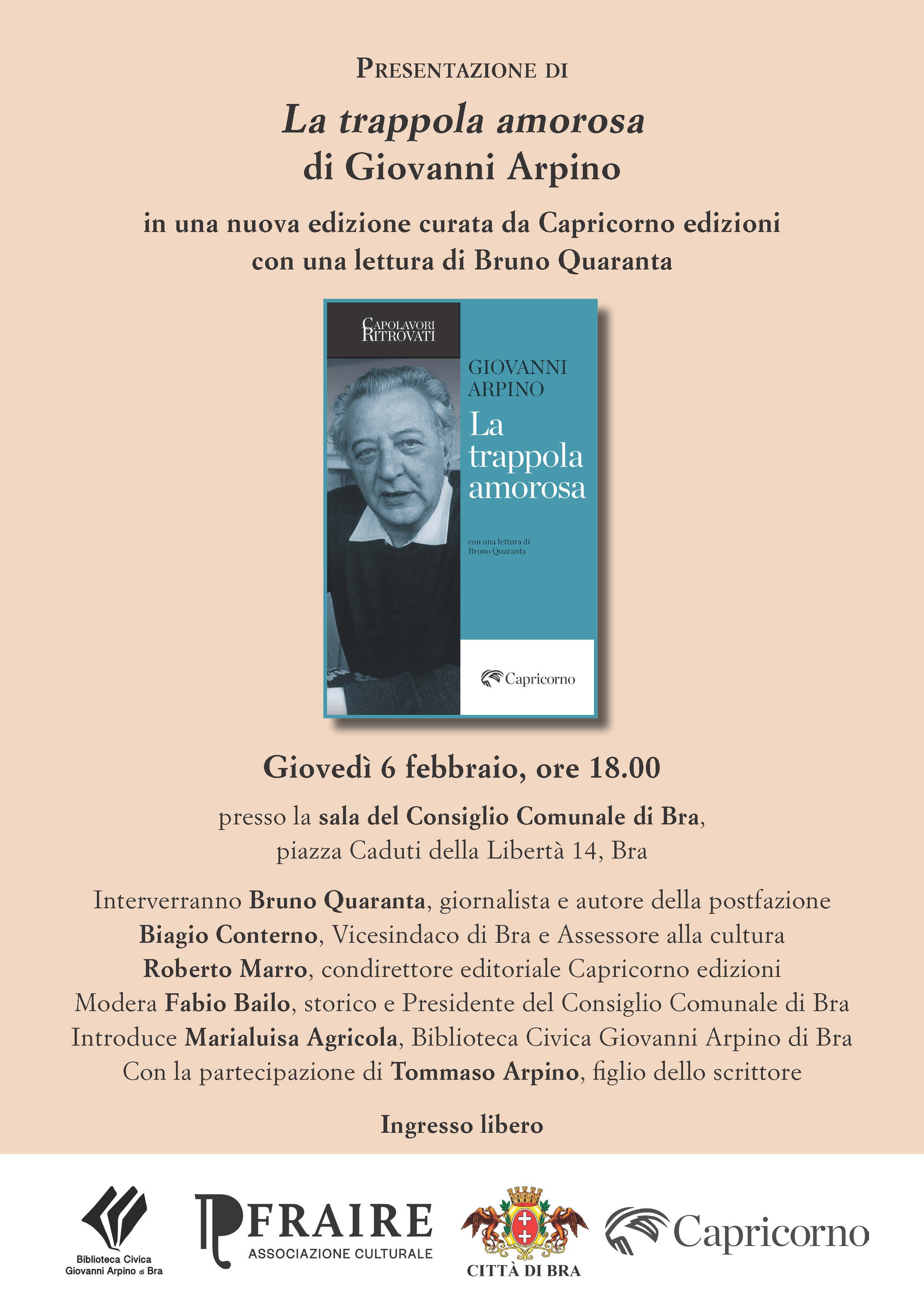 Nuova edizione per “La trappola amorosa” di Giovanni Arpino