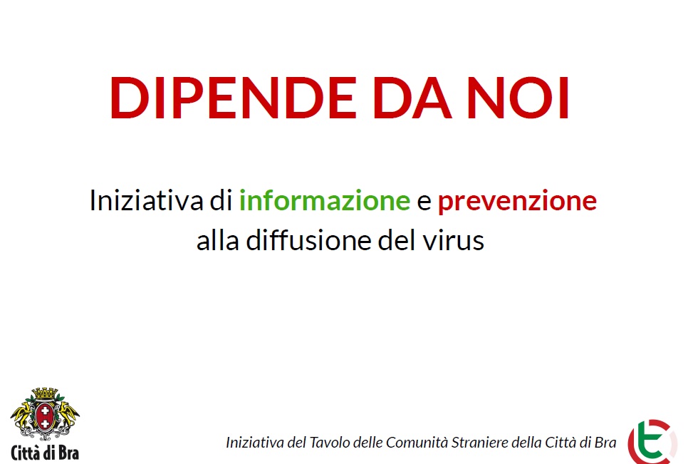  Covid, Dipende da noi: il vademecum del Tavolo delle Comunità straniere di Bra 